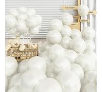 Pearl White Balloons 12 Inch, 60 PCS Pearl Balloon Bright Cream Clear White Latex Balloons for Arch, White Helium Balloons for Women White Birthday Wedding Baby Shower Anniversary Party Decorations