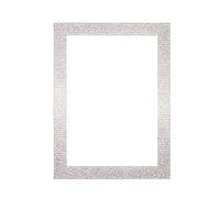 Pearl White Bling - Flat Bright Mirror Effect Mosaic Picture/Photo/Poster frame with Real Glass - Moulding 28mm Wide and 16mm Deep - (21.0 x 29.7cm) (8.3" x 11.7") A4