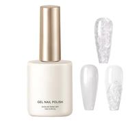 Pearl White Gel Nail Polish - 15ml Long Lasting UV LED Soak Off Pearl Spiral Satin Effect | DIY Manicure Pedicure Salon Home for Women Girls Pearl Swirl Shimmer Designs