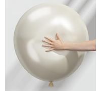 Pearl White Sand Balloons 18 Inch, 12 PCS Extra Large Beige Cream Off White Pearl Balloons, Big Boho Neutral Nude Latex Helium Gian Balloon for Garland Wedding Baby Shower Engagement Party Decorations