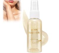 Pearl White Shimmer Highlighter Spray - waterproof quick-dry glitter mist for face body hair clothes, non-sticky glow oil finish, buildable luminous shine for parties festivals and everyday radiance