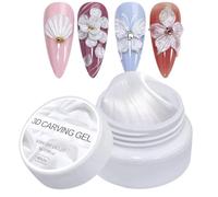 Pearl White Solid Builders Gel For Nails, 3D Nail Arts Sculpture Gel, Hand Nails Extension Gels For Carving Patterns Decoration, Non-Stick Manicure Art For Daily Salon Home Beginner Women