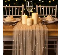 Pearl White Table Runner, Elegant Wedding Table Decorations for Bridal Showers and Romantic Dinner Setups, White Table Runner 80 x 350 cm
