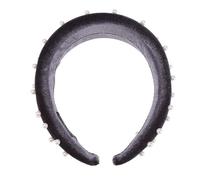 Pearl Wide Headband Large Rims Fabric Hair Hoop for Women | Lightweight, Thickened Sponge Wrap, Keeps Strands from Creeping, Gray Finish