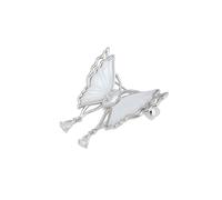 Pearl Wing Butterfly Brooch Silver Latelita White One Size