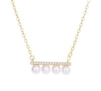 Pearl Women's Necklace Pearl Crystal Necklace Gifts 18-karat real gold single pearl zircon necklace for women clavicle chain with multiple pearls