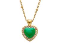 Pearl Women's Necklace Pearl Crystal Necklace Gifts Colorful Love Pendant, Simple Diamond Clavicle Chain For Women