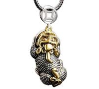 Pearl Women's Necklace Pearl Crystal Necklace Gifts S925 Sterling Silver Overlord Pichu Pixiu Pendant Silver Male And Female Double-Sided Larger Mouth Couple Keychain