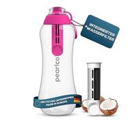PearlCo - Drinking bottle with filter 0.7 litres (pink), water bottle BPA-free, school, sports, water, on the go