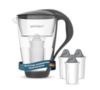 PearlCo Glass Water Filter (anthracite) inkl. 3 Protect+ classic Filter Cartridges (compatible with Brita Classic)