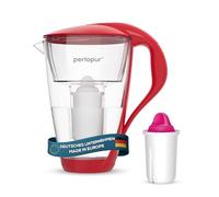 PearlCo Glass Water Filter (red) inkl. 1 AquaMag classic Filter Cartridge (compatible with Brita Classic)