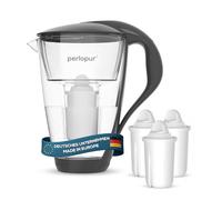 PearlCo Glass Water Universal classic Filter (anthracite) incl. 3 Universal classic Filter Cartridges (compatible with Brita® Classic)