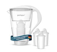 PearlCo Glass Water Universal Classic Filter (White) incl. 3 Universal Classic Filter Cartridges (Compatible with Brita® Classic)