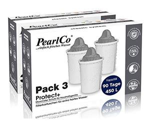 PearlCo Protect+ Classic - 6 Pack Water Filter Cartridges (Compatible with Brita® Classic)