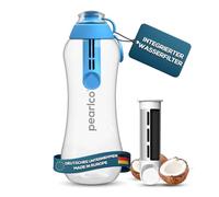 PearlCo Water Filter Bottle 700ml (purple) - incl. 1 Filter Cartridge - Active Coal Filter - For Office, Sports, Gym
