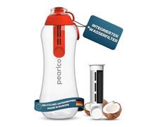PearlCo Water Filter Bottle 700ml (yellow) - incl. 1 Filter Cartridge - Active Coal Filter - For Office, Sports, Gym