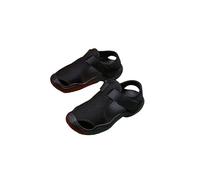 Pearleaf Boys Girls Closed Toe Soft Sandals Summer Lightweight Non-Slip Beach Trainers Kids Toddlers Comfort Shoes Black UK 1