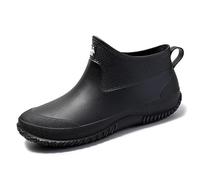 Pearleaf Wellington Rain Boots Mens Womens Outdoor Garden Wellies Boots Short Ankle Waterproof Shoes Black UK 3