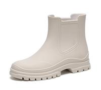 Pearleaf Womens Wellington Rain Boots Outdoor Garden Wellies Boots Ankle Waterproof Shoes Beige UK 3