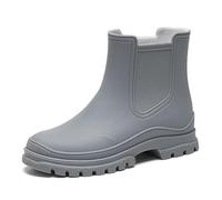 Pearleaf Womens Wellington Rain Boots Outdoor Garden Wellies Boots Ankle Waterproof Shoes Grey UK 4