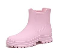 Pearleaf Womens Wellington Rain Boots Outdoor Garden Wellies Boots Ankle Waterproof Shoes Pink UK 3