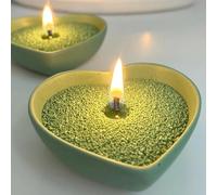 Pearled Candle 18oz, DIY Pearled Candle Sand With WIcks, Non-Toxic Sand Candle with Plant-Based Granulated Wax, 30 Cotton Wicks & 1Spoon, Reusable Wax for Candle Making Decorative Candles (Green)