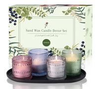 Pearled Candle Making Kit- Sand Wax Gift Set- 3.3LB Candle Sand with Wicks, 4 Pcs Glass Candle-Jars with Plastic Tray, 40ml Fragrance Oils and Accessories Included for DIY Scented Candles & Home Decor