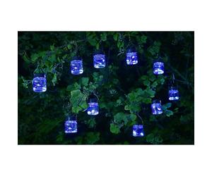 Pearlescent Iridescent Firefly Opal Jar String Lights Solar LED Garden 1060004