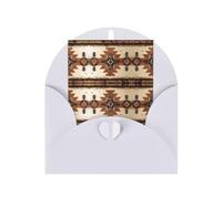Pearlescent paper greeting cards with envelopes, double-sided pearlescent, suitable for holiday greetings and invitationsNative American Patterns White