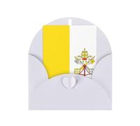 Pearlescent paper greeting cards with envelopes, double-sided pearlescent, suitable for holiday greetings and invitationsVatican flag White