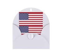Pearlescent paper greeting cards with envelopes, double-sided pearlescent, suitable for holiday greetings and invitationsAmerican flag White