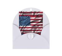 Pearlescent paper greeting cards with envelopes, double-sided pearlescent, suitable for holiday greetings and invitationsAmerican Flag White