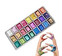 Pearlescent Watercolor Set, 24 Captivating Colors, Watercolour Paint Set, Arts and Crafts