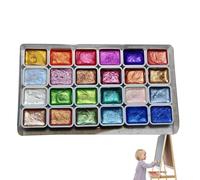 Pearlescent Watercolour Paint Set, Shifting Watercolor Painting Set, Glitter Watercolour Paints Set, Glitter Watercolour Solid Paint Box, Shimmer Gouache Paint for Painting Lover, Artists