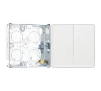 BG Electrical Double Wall Light Switch, 2-Way, Edge-to-Edge Rockers, Screwless Appearance, Round Edges, Evolve, Pearlescent White, 20A, 16AX, PCDCL42EW