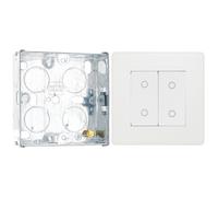 BG Electrical Double Slave/Secondary Touch Dimmer Wall Light Switch, 2-Way, Trailing Edge, Screwless Front Plate, Evolve, Pearlescent White, 200W, PCDCLTDS2W