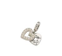 Pearlescent White Heart Double Dangle Charm - female - Pandora - Bracelets - Gray - ONE SIZE - Accessories ONE SIZE