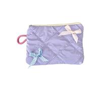 Pearlescents Bowknot Decorated Storage Bag Multipurpose Makeup Toiletry Organizers Portable Travel Cosmetic Pouches Fashionable Bowknot Cosmetic Bag