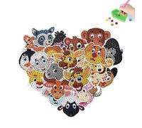 PearlGirl Diamond Painting Stickers for Kids and Adult Beginners, 1 Pcs Red Yellow Forget Me Not Flower String Diamond Arts Stickers Kits 5D DIY Cartoon Mosaic Stickers Gem Art