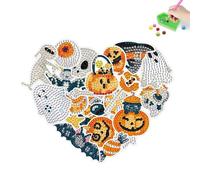 PearlGirl Diamond Painting Stickers for Kids and Adult Beginners, 43 Pcs Animal Head Rainbow Snail Hedgehog Penguin Raccoon Cat Diamond Arts Stickers Kits 5D DIY Cartoon Mosaic Stickers Gem Art