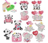 PearlGirl DIY 5D Diamond Painting Art Mosaic Stickers,Panda Panda Couple Love Balloon Crown Elephant Paint by Numbers Diamonds for Beginners