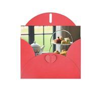 Pearlized Greeting Card with Envelope Blank Notecard for Thank You Invitations Sympathy Afternoon Tea Print