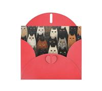 Pearlized Greeting Card with Envelope Blank Notecard for Thank You Invitations Sympathy Cat Print