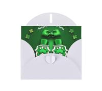 Pearlized Greeting Card with Envelope Blank Notecard for Thank You Invitations Sympathy Happy St. Patrick's Day Print