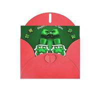 Pearlized Greeting Card with Envelope Blank Notecard for Thank You Invitations Sympathy Happy St. Patrick's Day Print