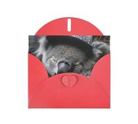 Pearlized Greeting Card with Envelope Blank Notecard for Thank You Invitations Sympathy sleeping koala cap Print