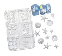 Pearlized Starfishes Seashells Nails Art Embellishments Light Resin Crafts Nails Charms for Professional Home Manicures Resin Nail Decorations for Parties