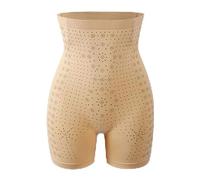 PEARLMOON Ice Silk Ion-Fiber Repair Shaping Shorts,Detox and Slimming Shorts,Firming Shapewear,PEARLMOON lon Shaping Shorts,Instantly improve body shape (Beige, L)