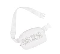 Pearls Accented Bridal Belt Bag Chest Pack for Bride Bridesmaids Formal Event Bachelorette Party Pearls Letter Wedding Accessory