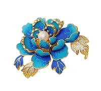 Pearls Accented Floral Brooch Pin With Rhinestones Stylish Women Peony Pin Jewelry For Special Occasions Luxury Enamel Flower Jewelry